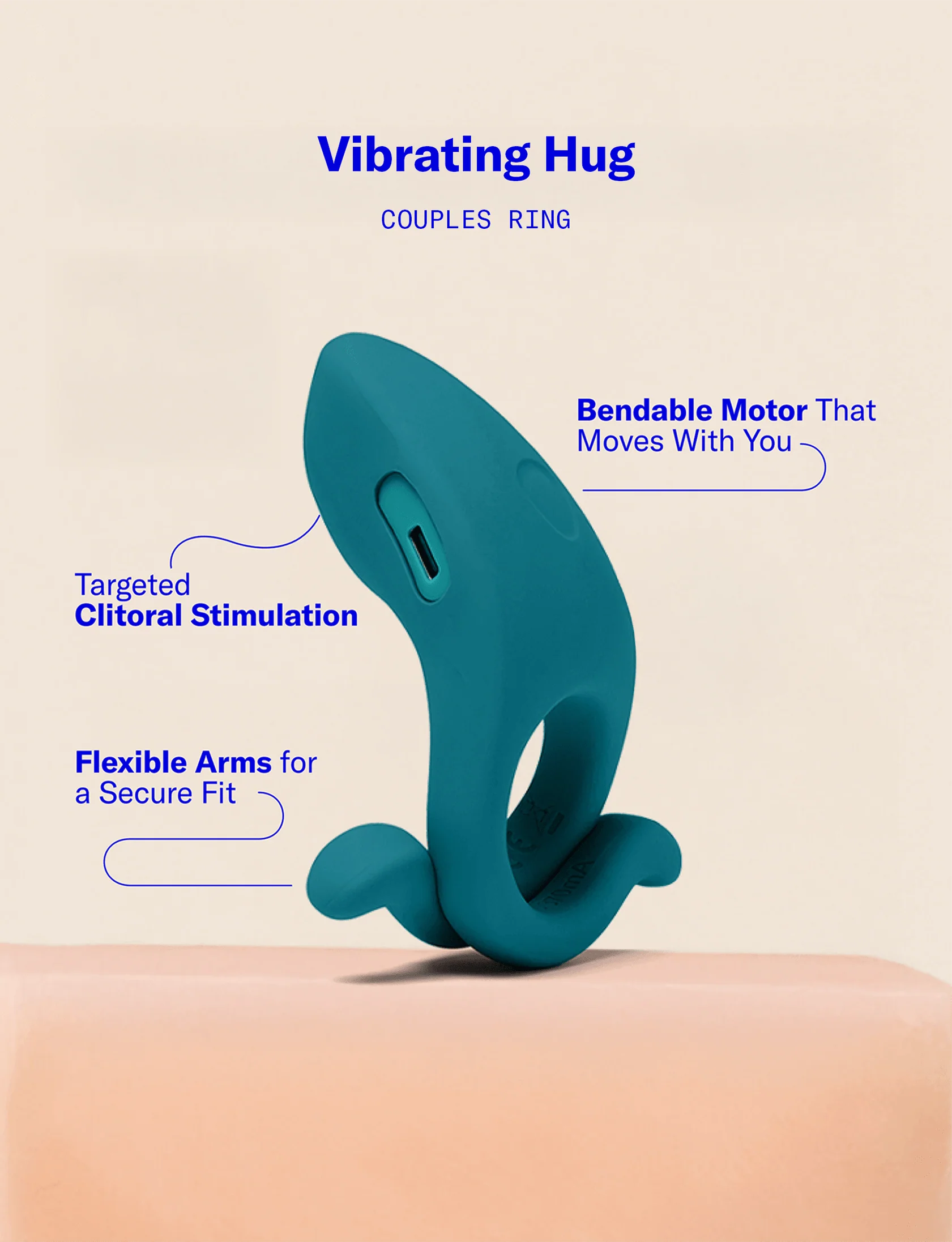 Hug Vibrating Cock Ring for Couples by Dame Products
