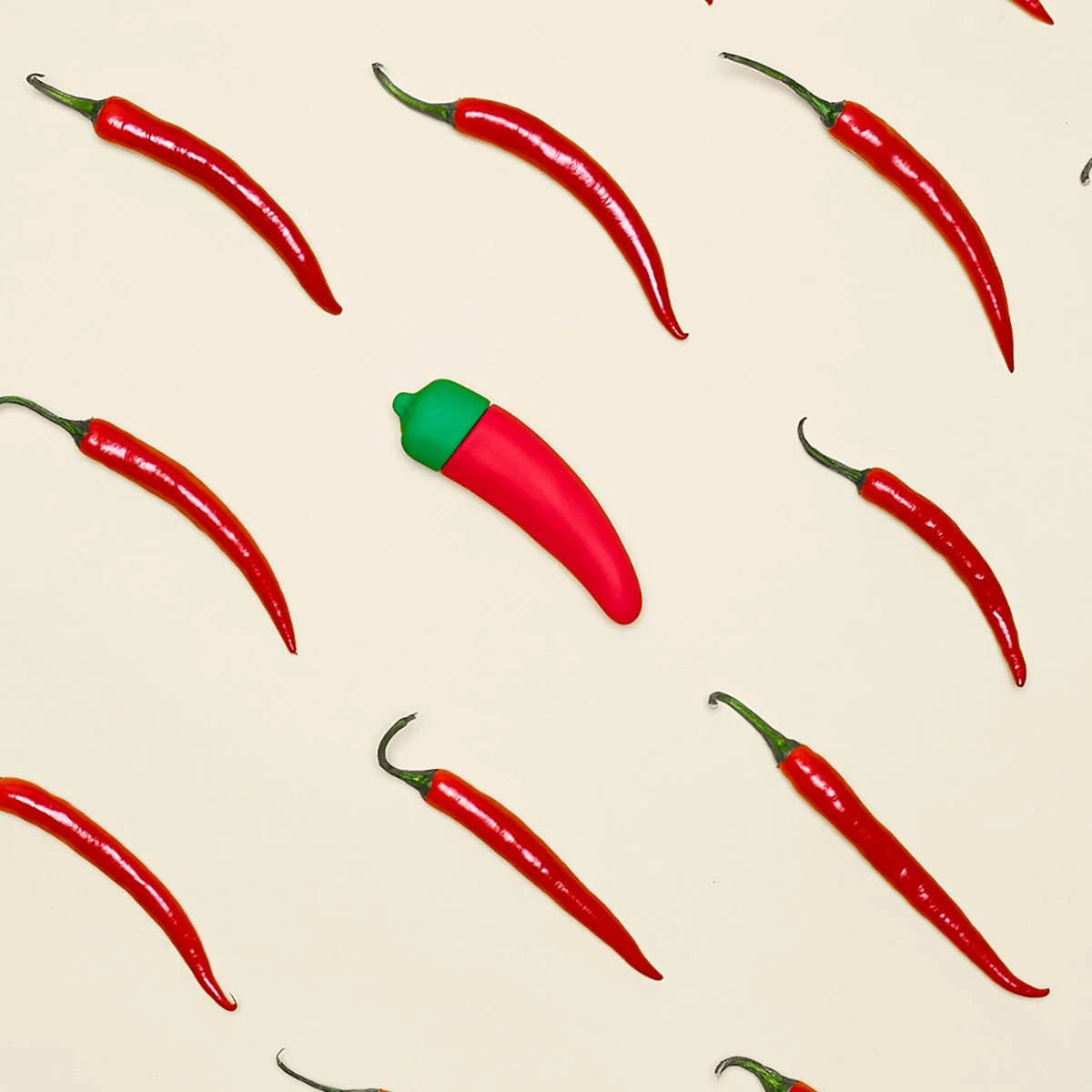 Emojibator Chili Pepper bullet vibrator med 10 mønstre