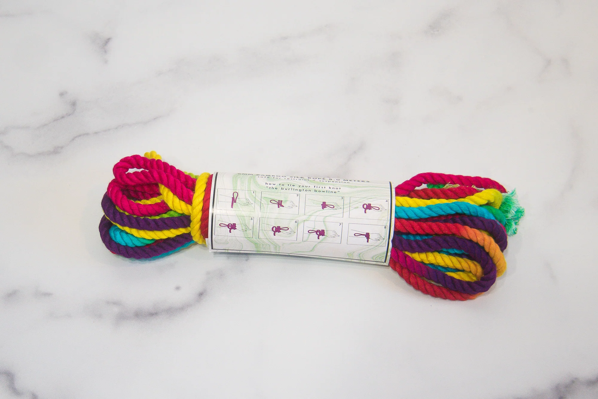 Funfetti Rainbow Bondage Seil aus Bambusseide, 11 Meter