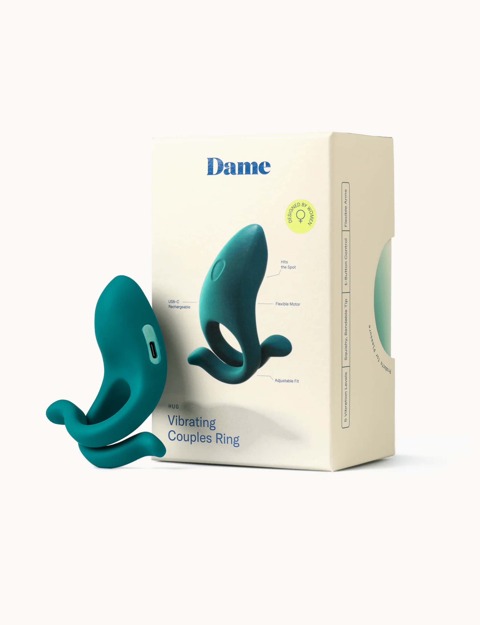 Hug Vibrating Cock Ring for Couples by Dame Products