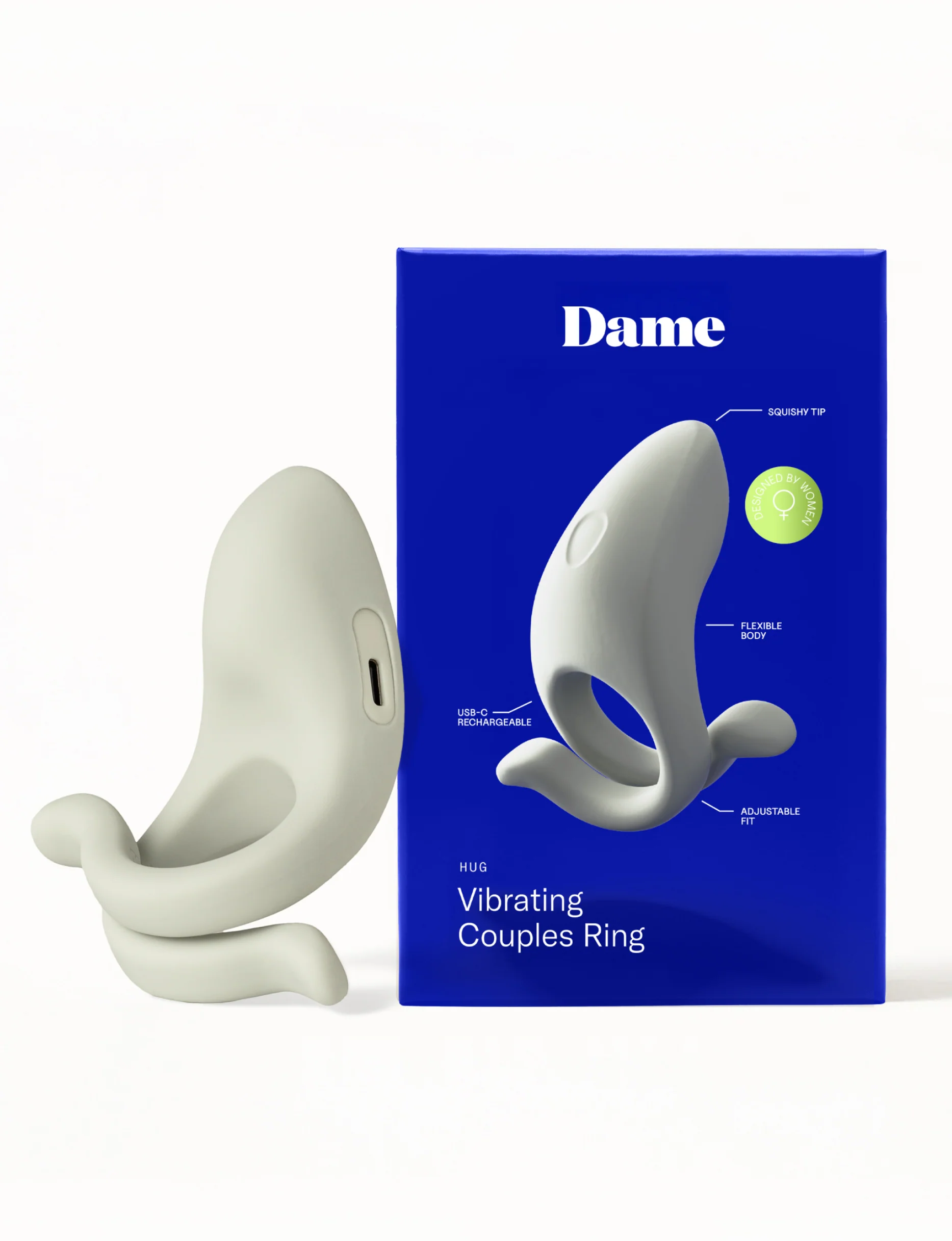Hug Vibrating Cock Ring for Couples by Dame Products
