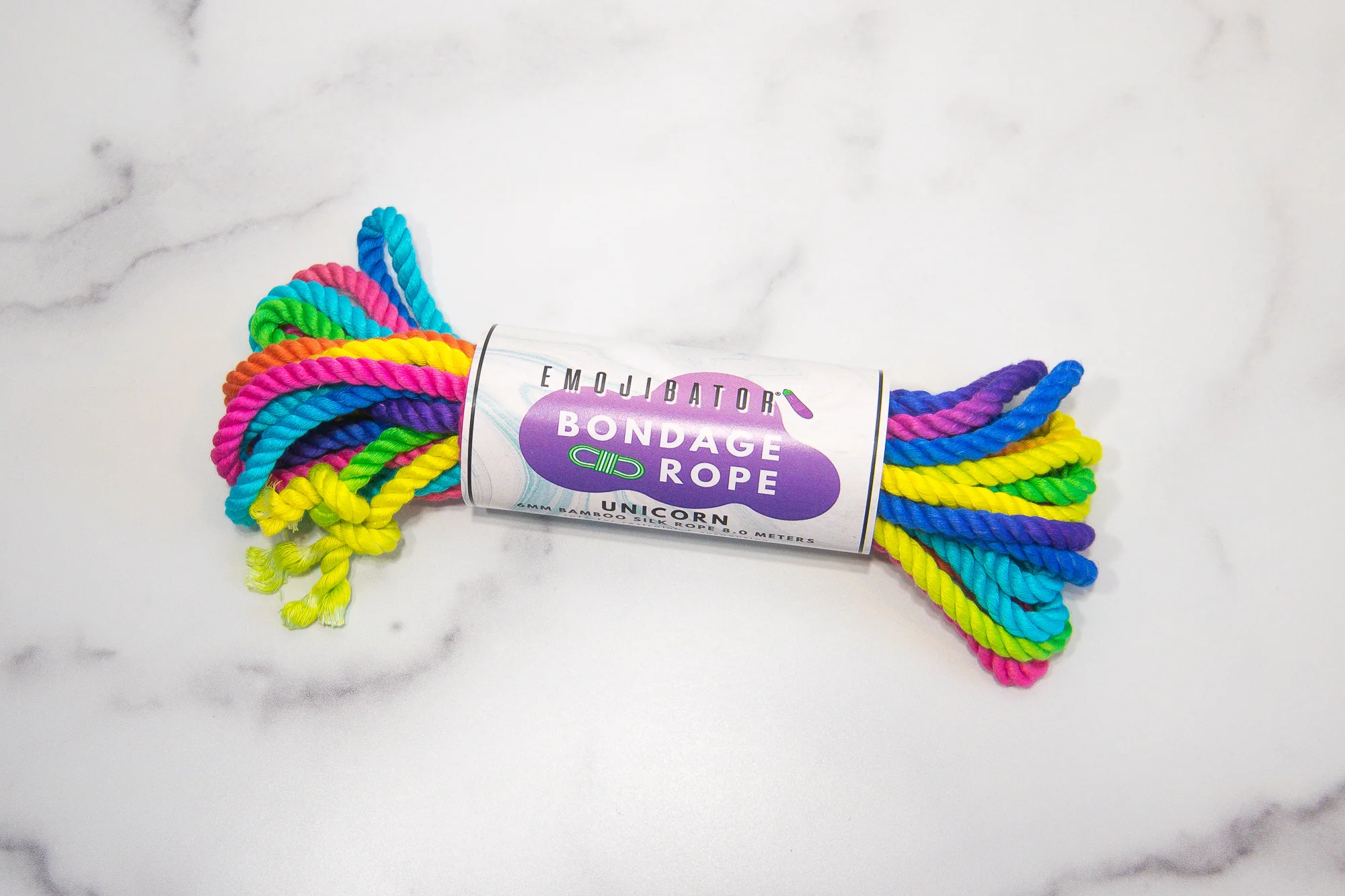 Einhorn-Regenbogen-Bondage-Seil aus weicher Bambus-Seide, 11 Meter