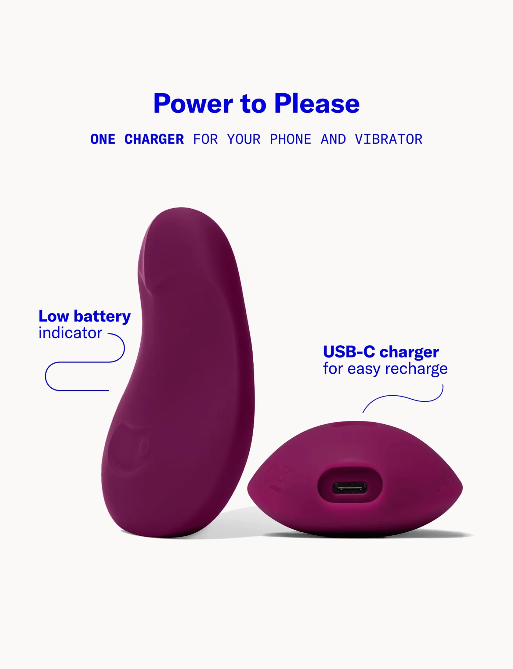 Vibrador de palma suave y flexible Pom con múltiples velocidades