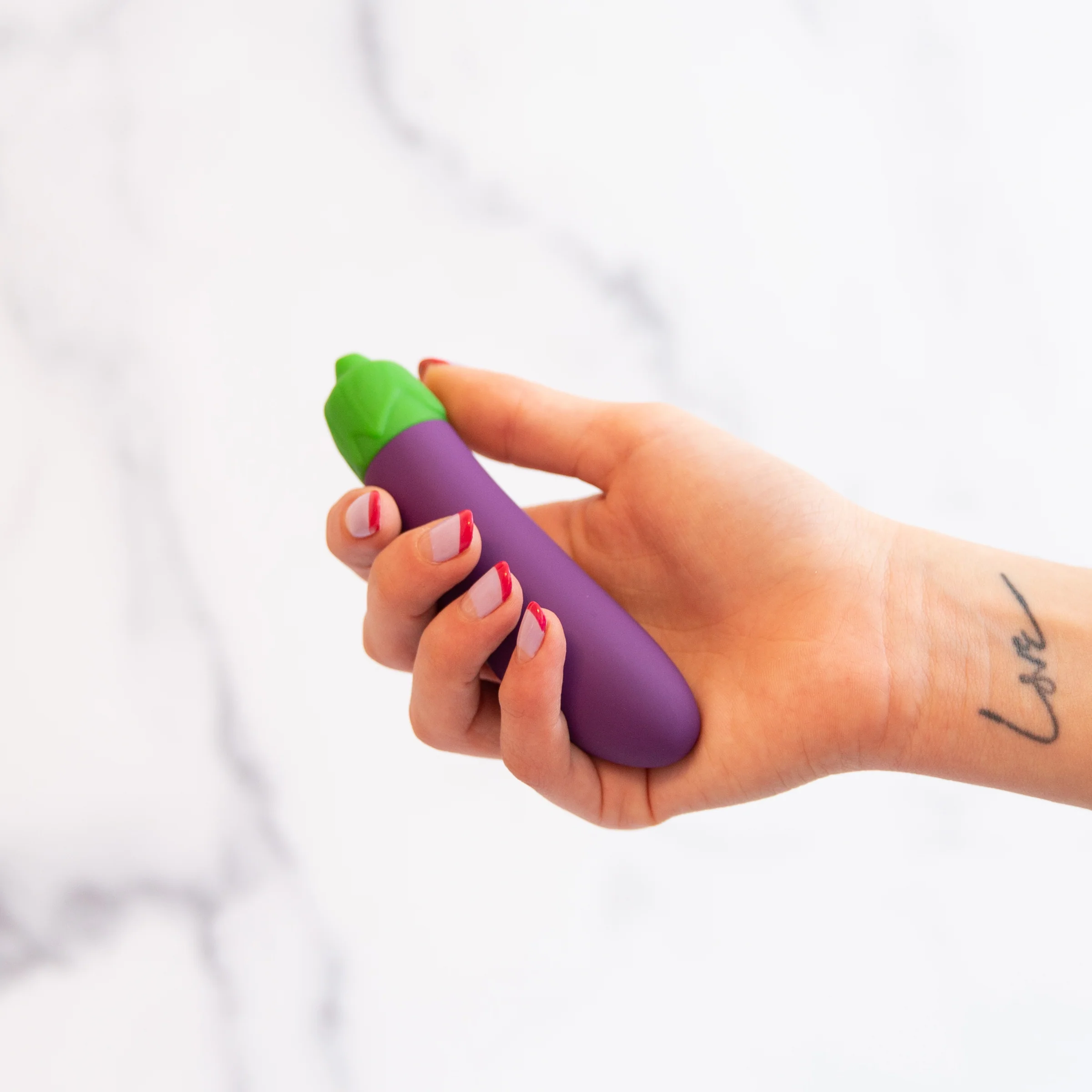 Eggplant Emojibator Bullet Vibrator with 10 Vibration Patterns