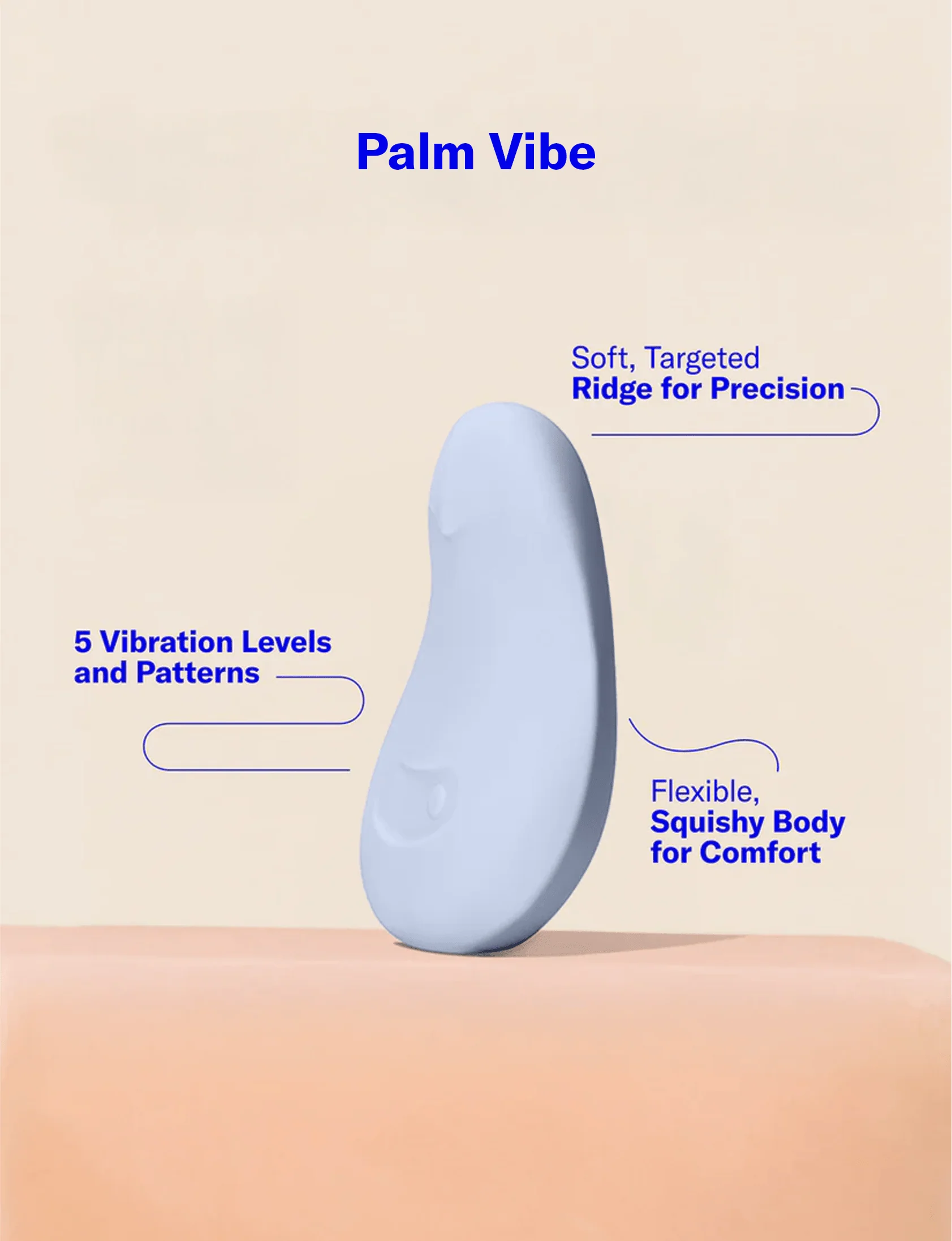 Pom Soft Flexible Palm Vibrator with Multiple Speeds