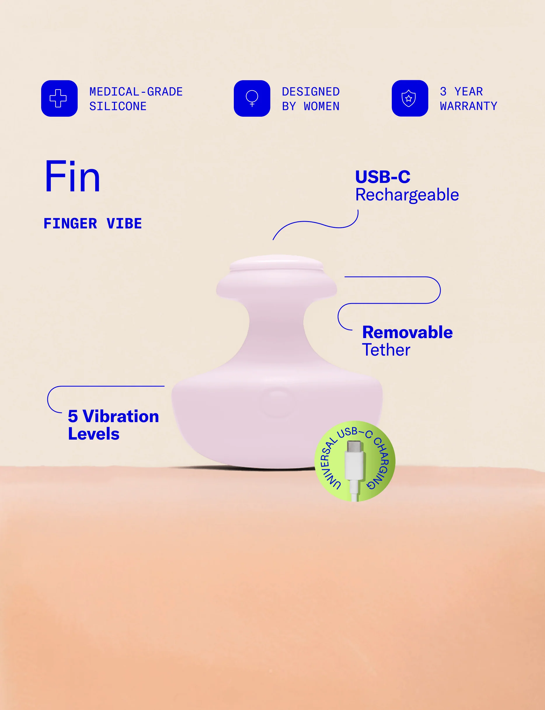 Dame x OrgasmicBirth Fin PleasureVibe Vibrator with QR Resources