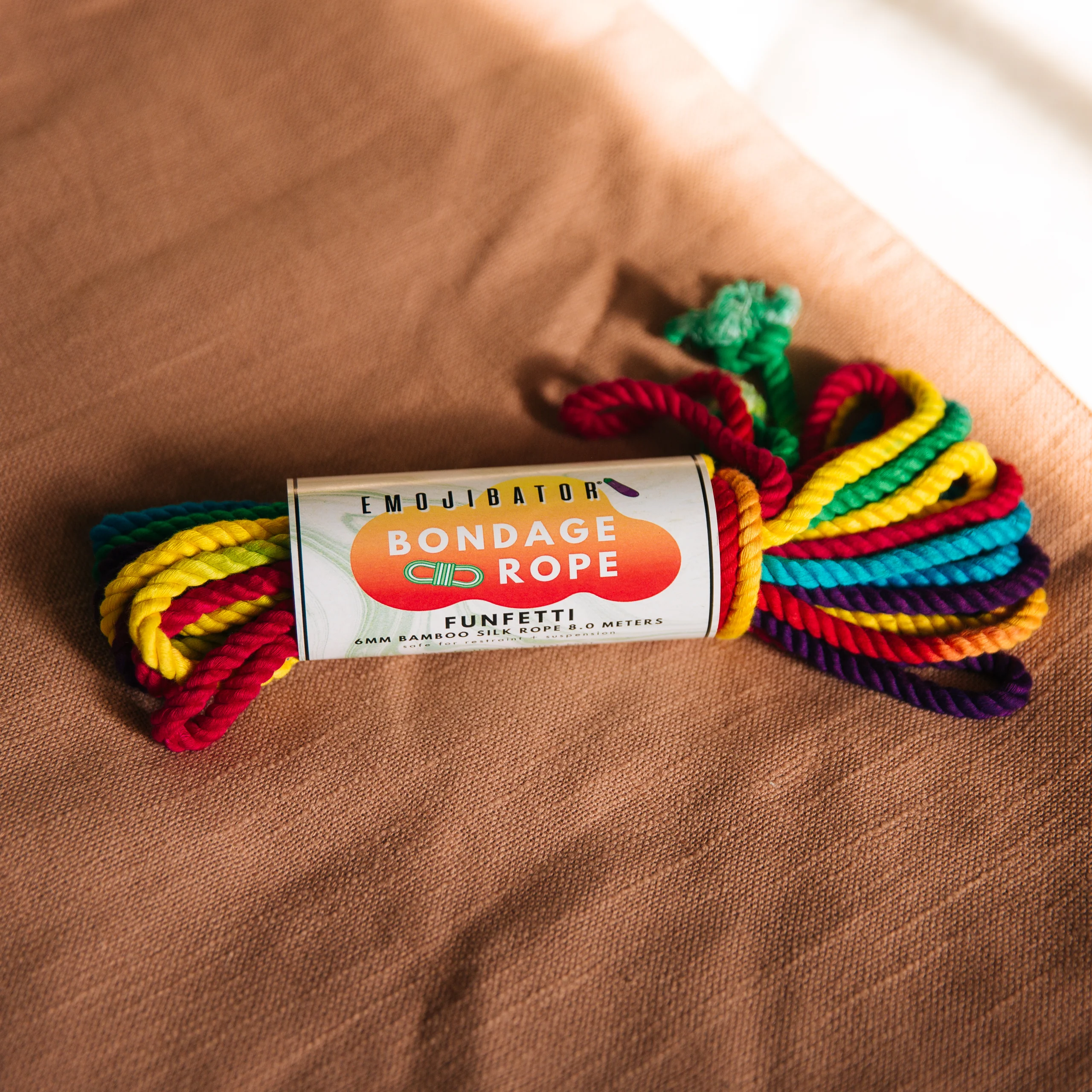 Funfetti Rainbow Bondage Seil aus Bambusseide, 11 Meter